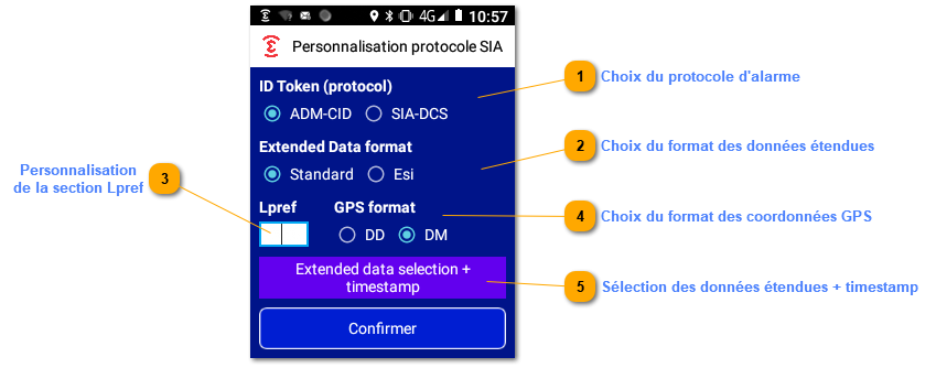 8.1. Personnalisation protocole SIA DC-09