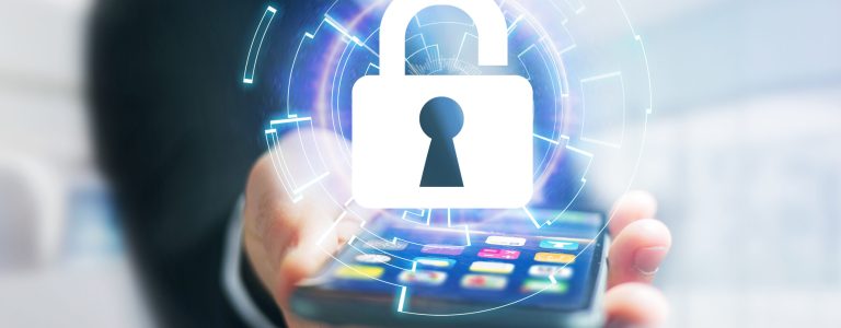 Security concept with a locker open on an internet application – technology concept Protection travailleur isolé et vie privée RGPD